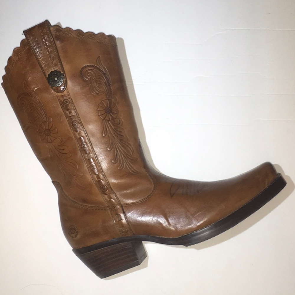 NEW GORGEOUS Hand-Tooled Leather Cowboy Boots & ⁉️